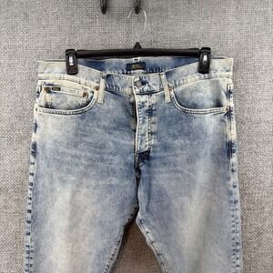 Polo Ralph Lauren Varick Slim Straight Jeans Mens‎ 35x32 (Fits 37x31) Light Wash